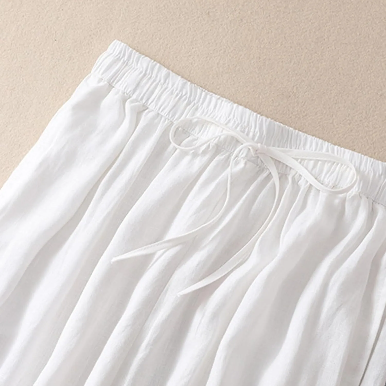 Women's Pants, Casual Pants Lounge Linen Straight Leg Peasant 2025 Wide Elastic