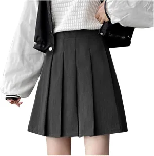 Womens Pleated Skirt High Waisted Short Mini Skirt A-Line School Uniform Cheerleader Skater Tennis Skirts