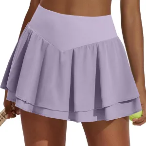 Womens Pleated Tennis Skirt with Pockets High Waisted Tummy Control Golf Athletic Shorts Workout Pickleball