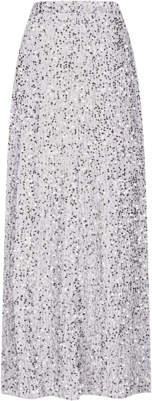 Womens Sequin Skirts Sparkle Glitter High Waisted Skirt Elegant Long Maxi Skirt Flowy Evening Night Out Party Skirts