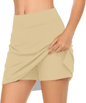 Womens Skorts Athletic Skirts with Underneath High Waist Yoga Sport Active Skirt Causal Loose Lightweight Outfits