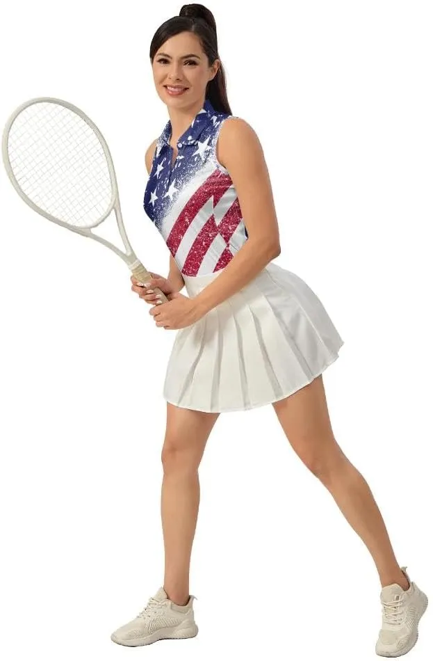 Women's Sleeveless Golf Top Golf Shirts Funny Golf Apparel Athletic Golf Moisture Wicking Sleeveless Polo Shirt