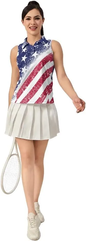 Women's Sleeveless Golf Top Golf Shirts Funny Golf Apparel Athletic Golf Moisture Wicking Sleeveless Polo Shirt