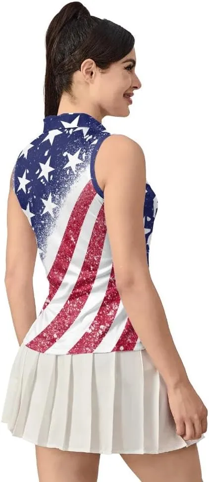 Women's Sleeveless Golf Top Golf Shirts Funny Golf Apparel Athletic Golf Moisture Wicking Sleeveless Polo Shirt
