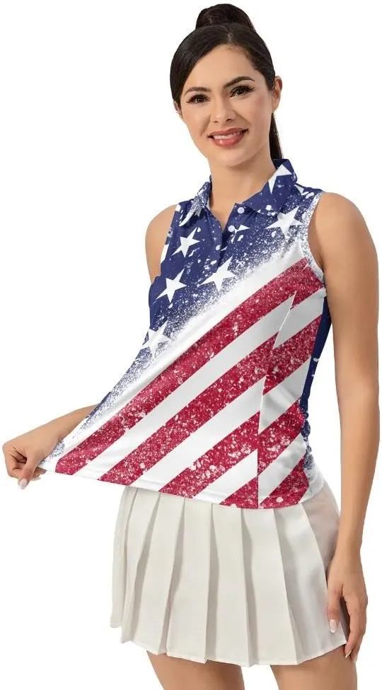 Women's Sleeveless Golf Top Golf Shirts Funny Golf Apparel Athletic Golf Moisture Wicking Sleeveless Polo Shirt