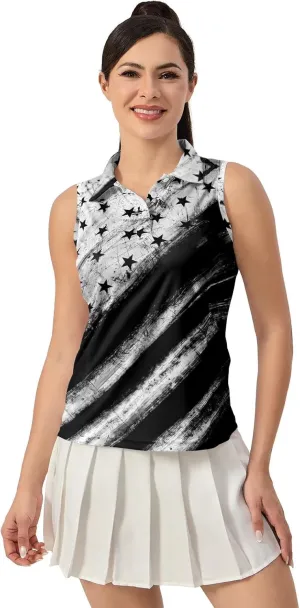 Women's Sleeveless Golf Top Golf Shirts Funny Golf Apparel Athletic Golf Moisture Wicking Sleeveless Polo Shirt