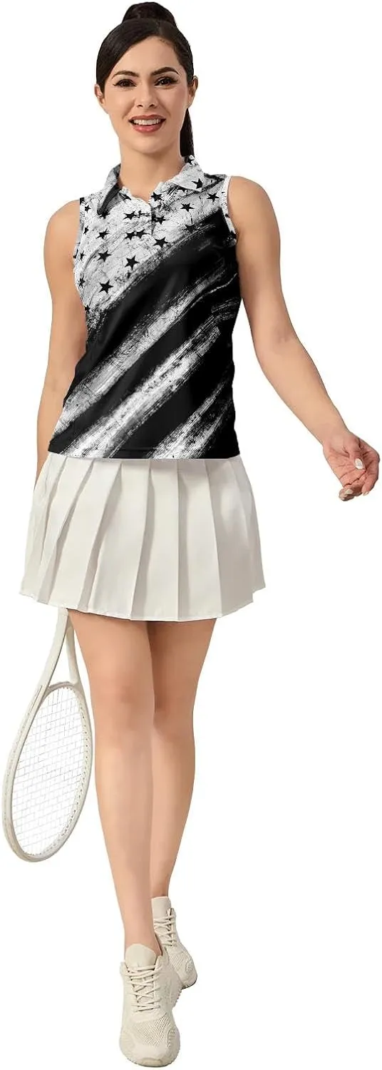 Women's Sleeveless Golf Top Golf Shirts Funny Golf Apparel Athletic Golf Moisture Wicking Sleeveless Polo Shirt