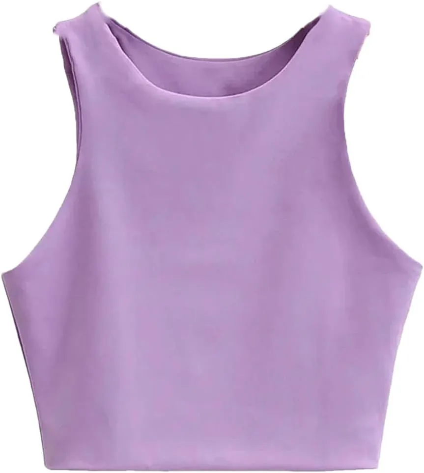 Women's Solid Color Slim Fit Short Camisole Top