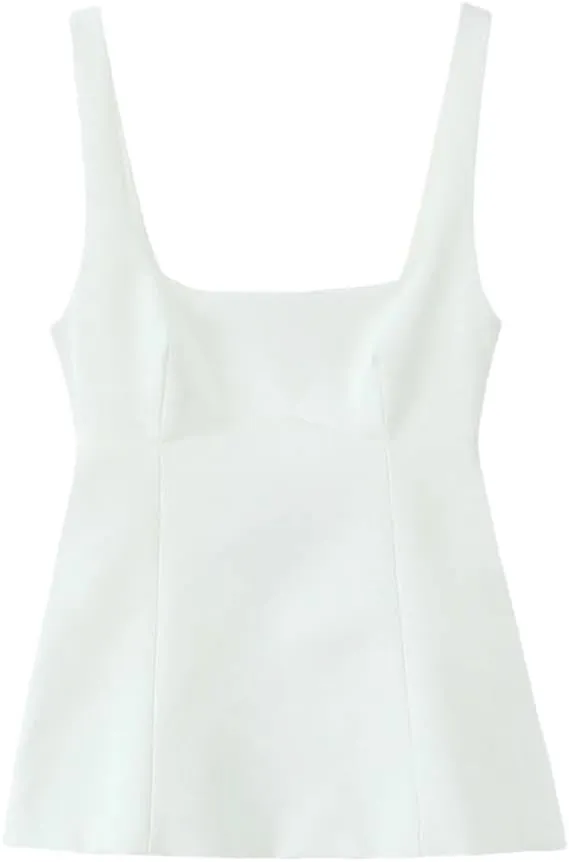 Women's Square Neck Sleeveless Bow-Backed Camisole Top