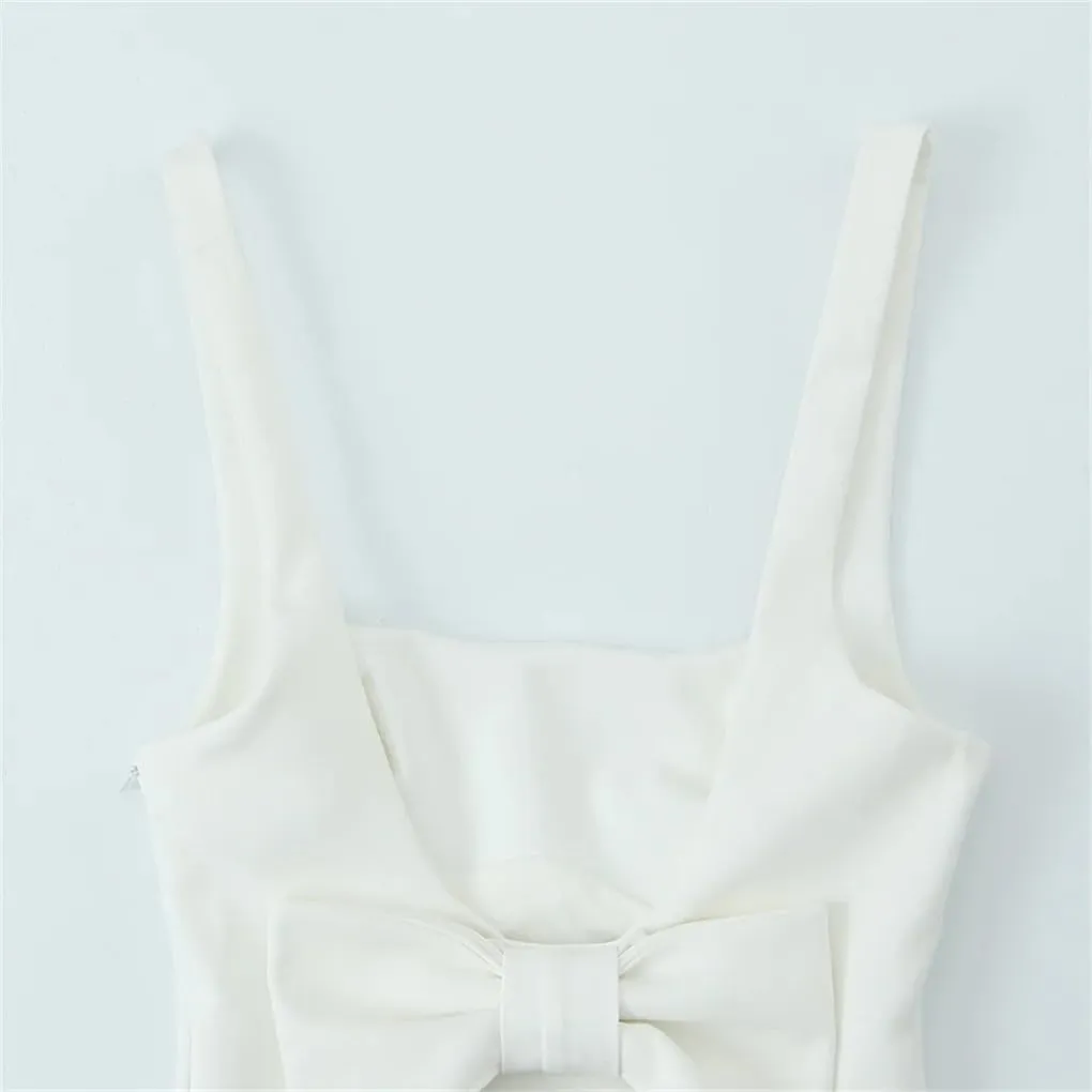 Women's Square Neck Sleeveless Bow-Backed Camisole Top