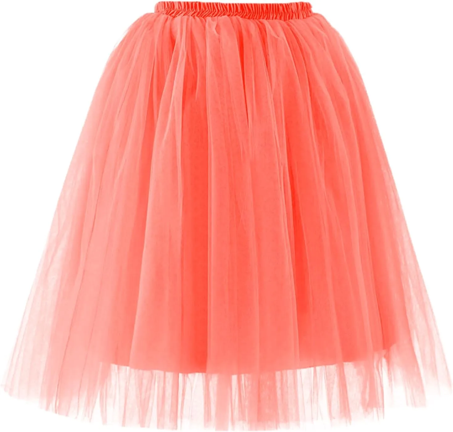 Women's Tulle Skirt Knee Length High Waisted Solid Color Plus Size Carnival Party Costume Wedding Party