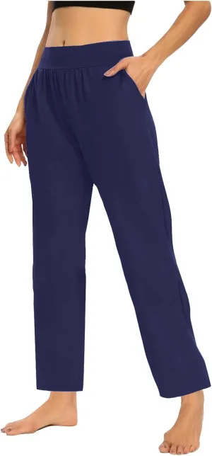 Yoga Pants for Women Casual Soft Stretch Yoga Sweats Pant Wide Leg Sweatpants High Waist Pajama Pants with Pocket