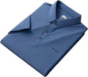 Youllyuu Ice Silk Elastic Polo Shirt Men's Short Sleeve Summer Solid Lapel T-Shirt Quick Dry Golf Polos