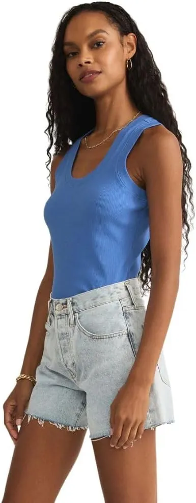 Z SUPPLY Women's Sirena Ribbed Tank Top, Blue