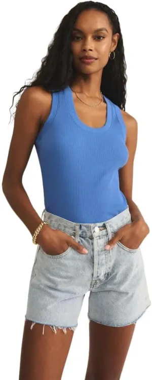 Z SUPPLY Women's Sirena Ribbed Tank Top, Blue