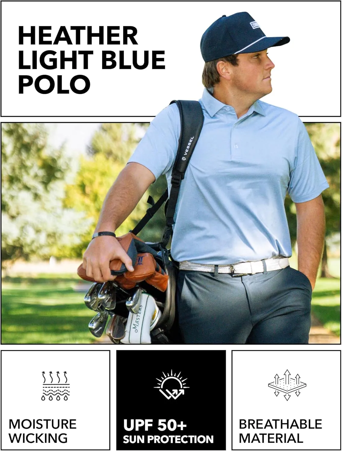 ZIRE Golf Men's Performance Polo | Dry Fit Short Sleeve Shirt | Moisture-Wicking Golf Shirt for Men | UPF 50  | 4-Way Stretch